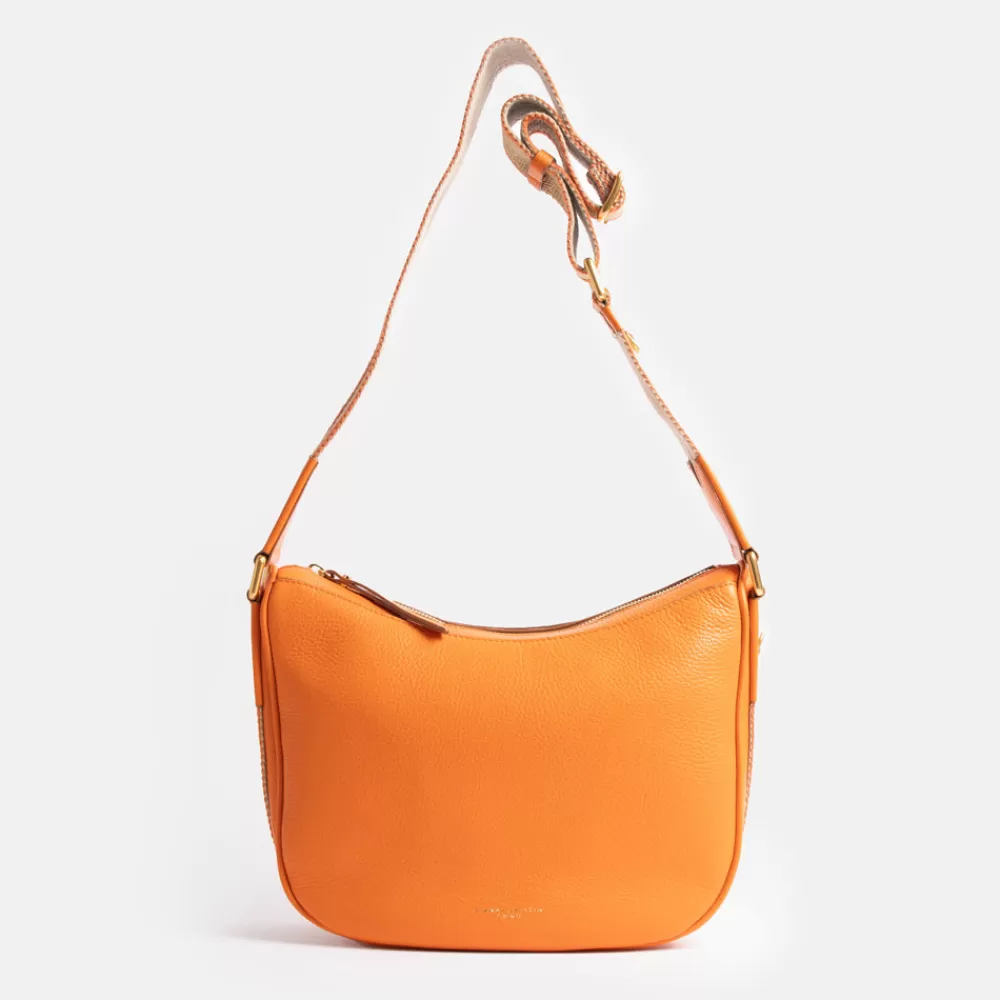 Flame Orange Leather Armonia Shoulder Bag>Caroline Gardner Outlet