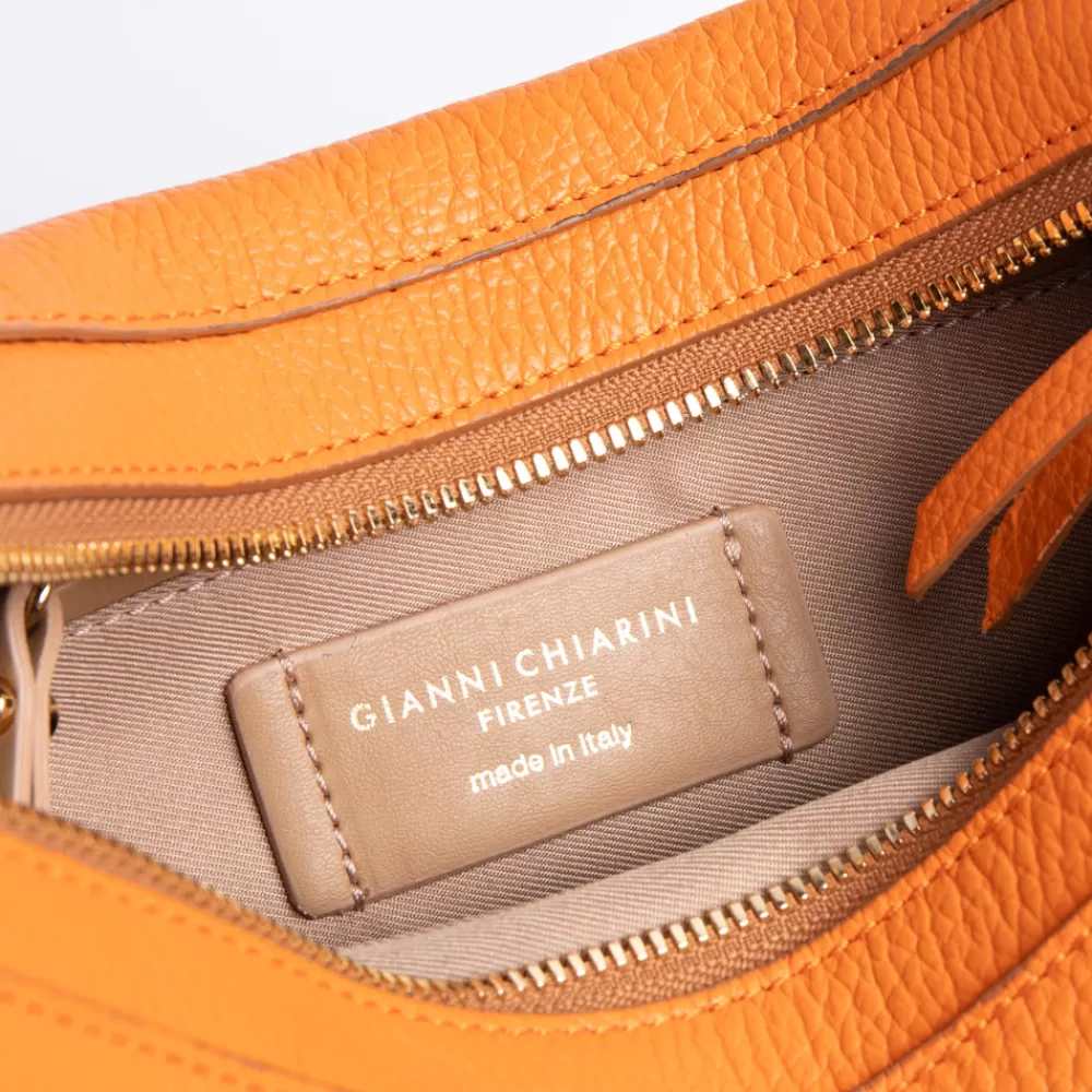 Flame Orange Leather Armonia Shoulder Bag>Caroline Gardner Outlet