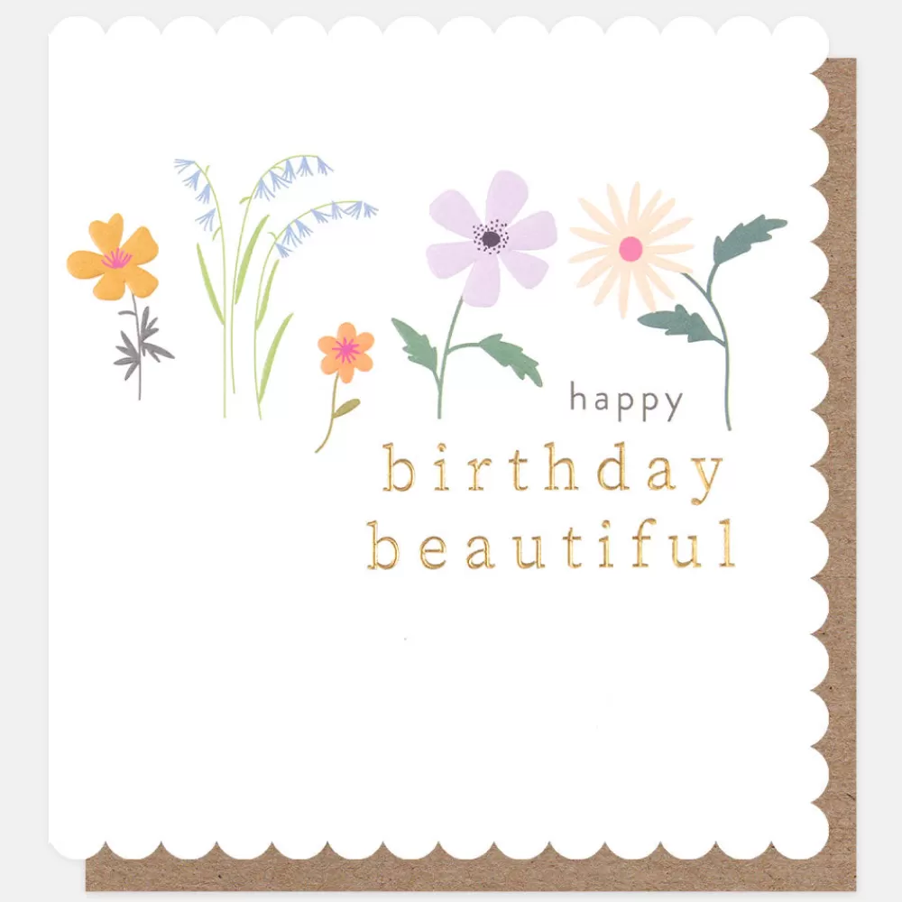 Floral Happy Birthday Beautiful Card>Caroline Gardner Fashion