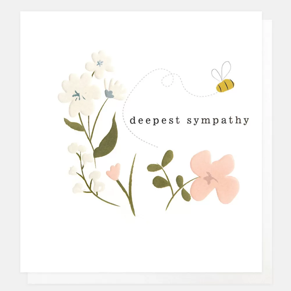 Flowers & Bee Deepest Sympathy Card>Caroline Gardner Discount