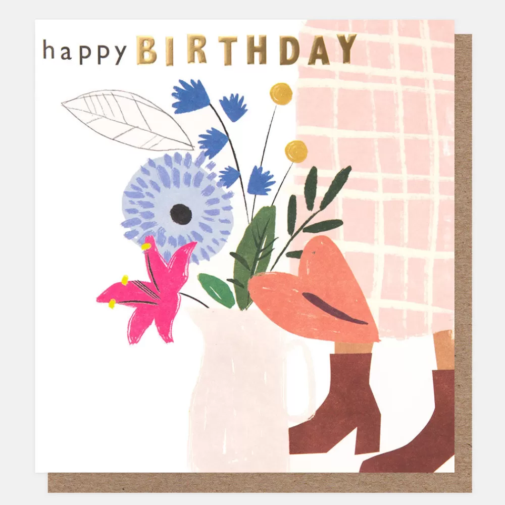 Flowers In Vase Happy Birthday Card>Caroline Gardner Store