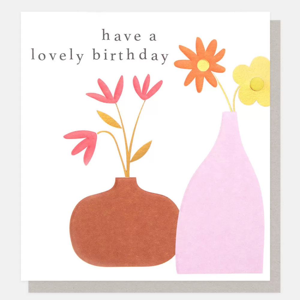 Flowers In Vases Lovely Birthday Card>Caroline Gardner Shop