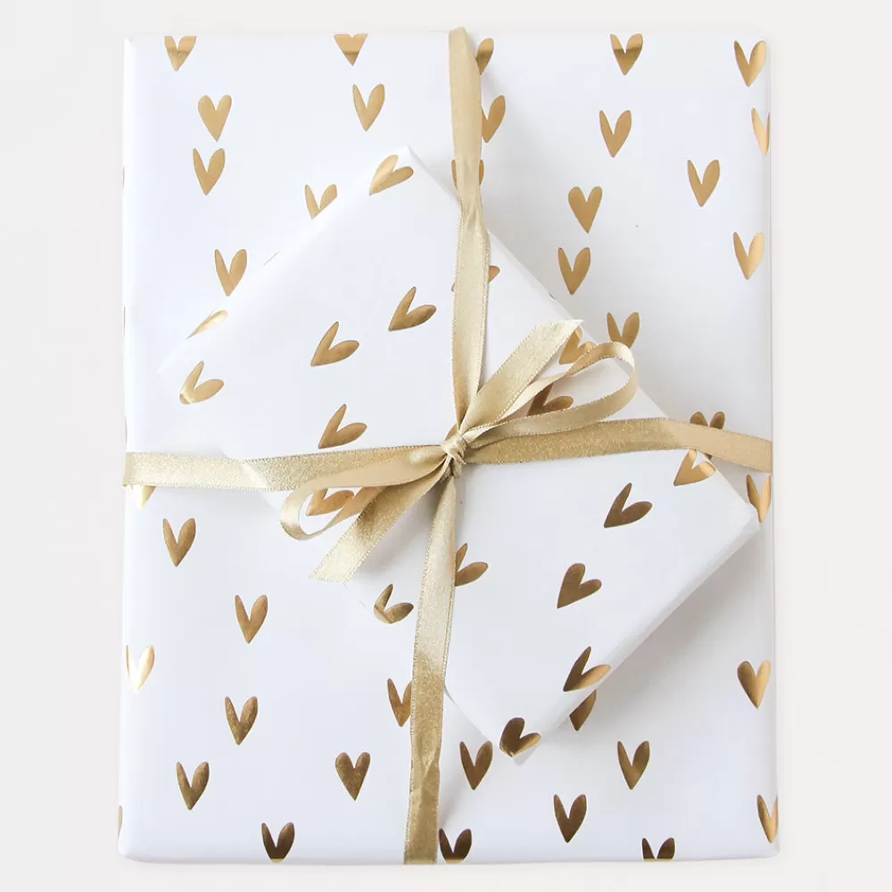 Foil Hearts Wrapping Paper>Caroline Gardner Store