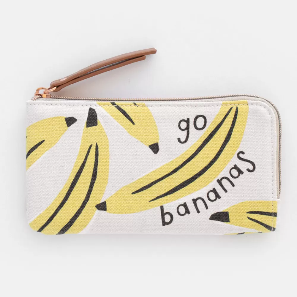 Go Bananas Padded Zip Pouch>Caroline Gardner Clearance