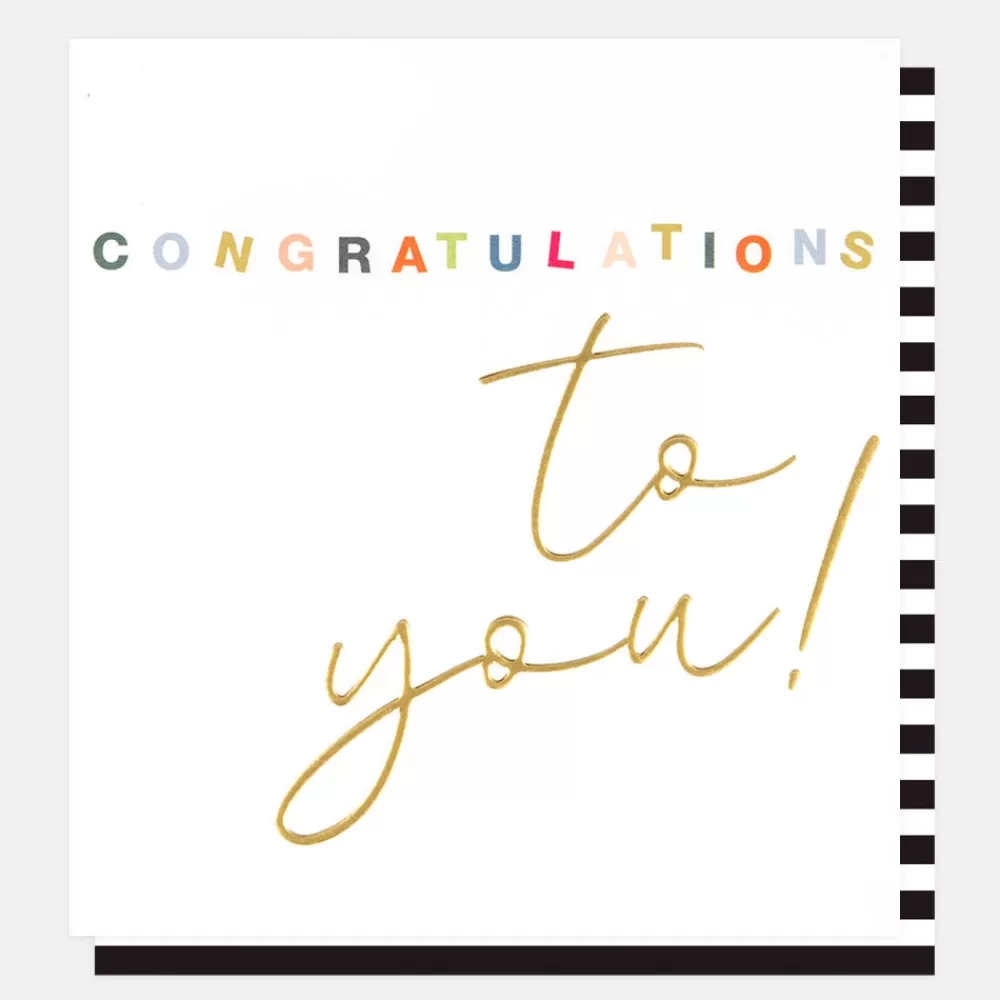 Gold Calligraphy Congratulations To You Card>Caroline Gardner Cheap