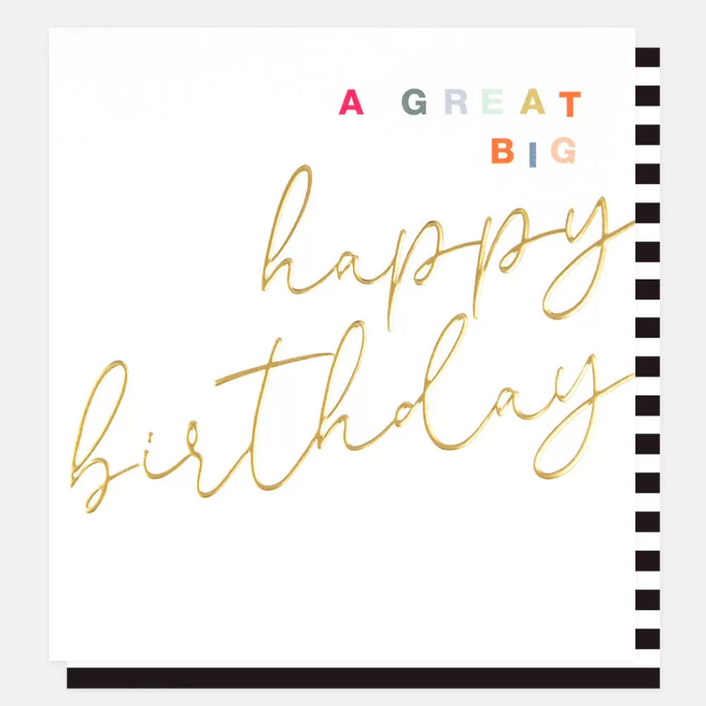 Gold Calligraphy Great Big Happy Birthday Card>Caroline Gardner Fashion