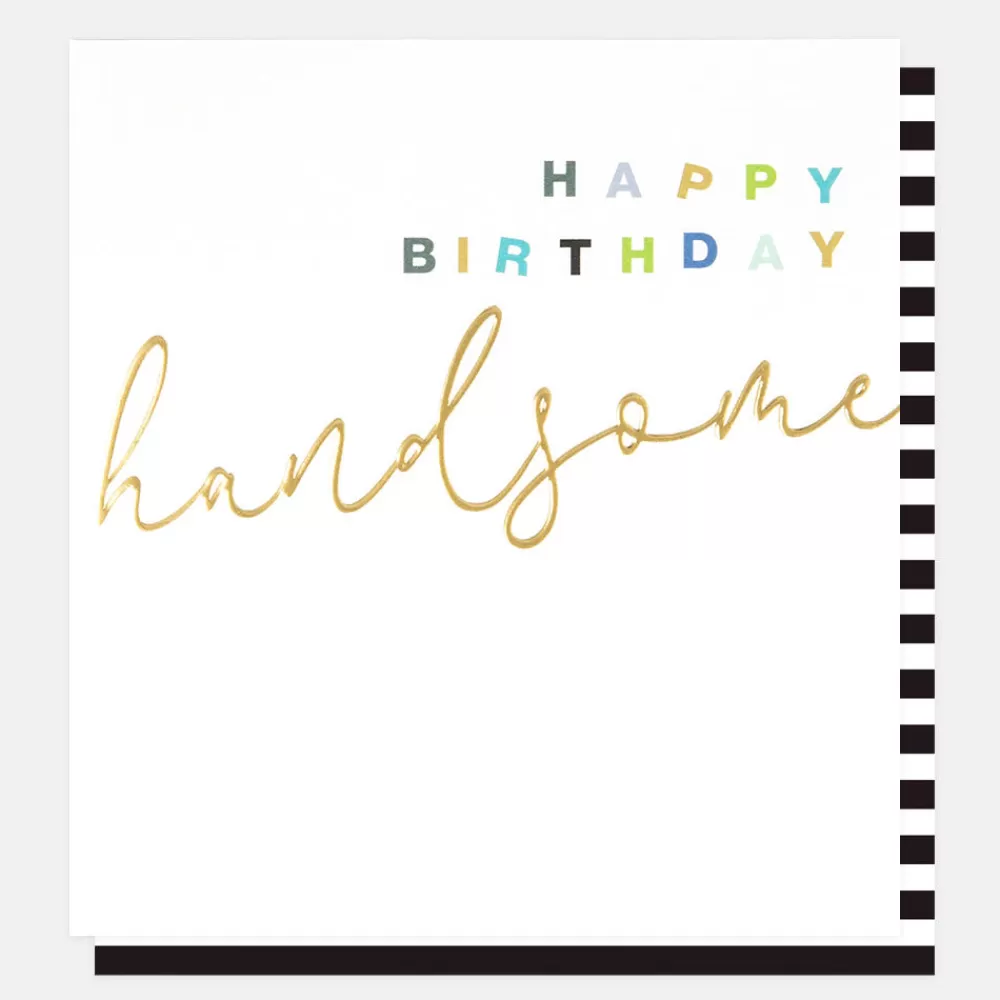 Gold Calligraphy Handsome Birthday Card>Caroline Gardner Online