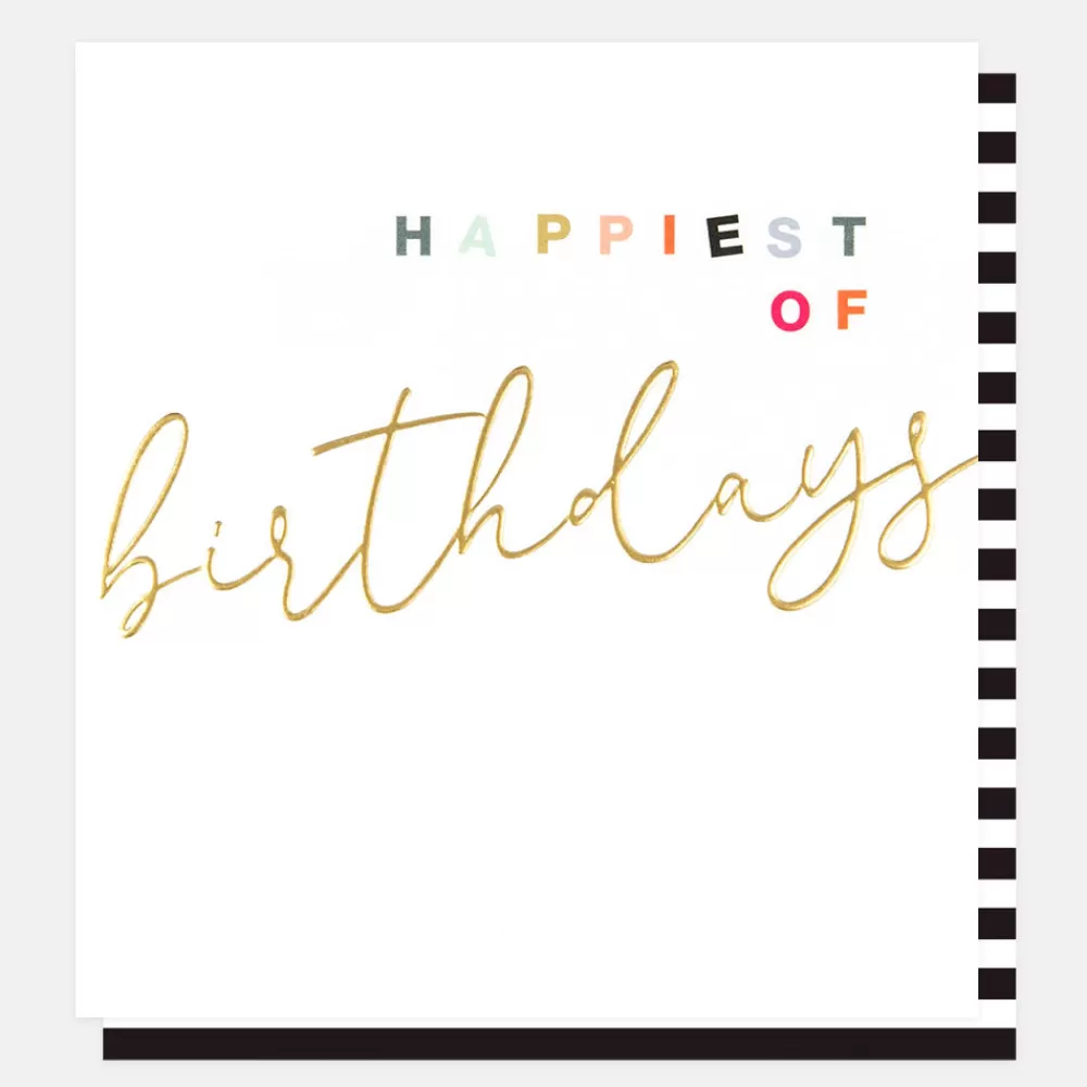 Gold Calligraphy Happiest Of Birthdays Card>Caroline Gardner Shop