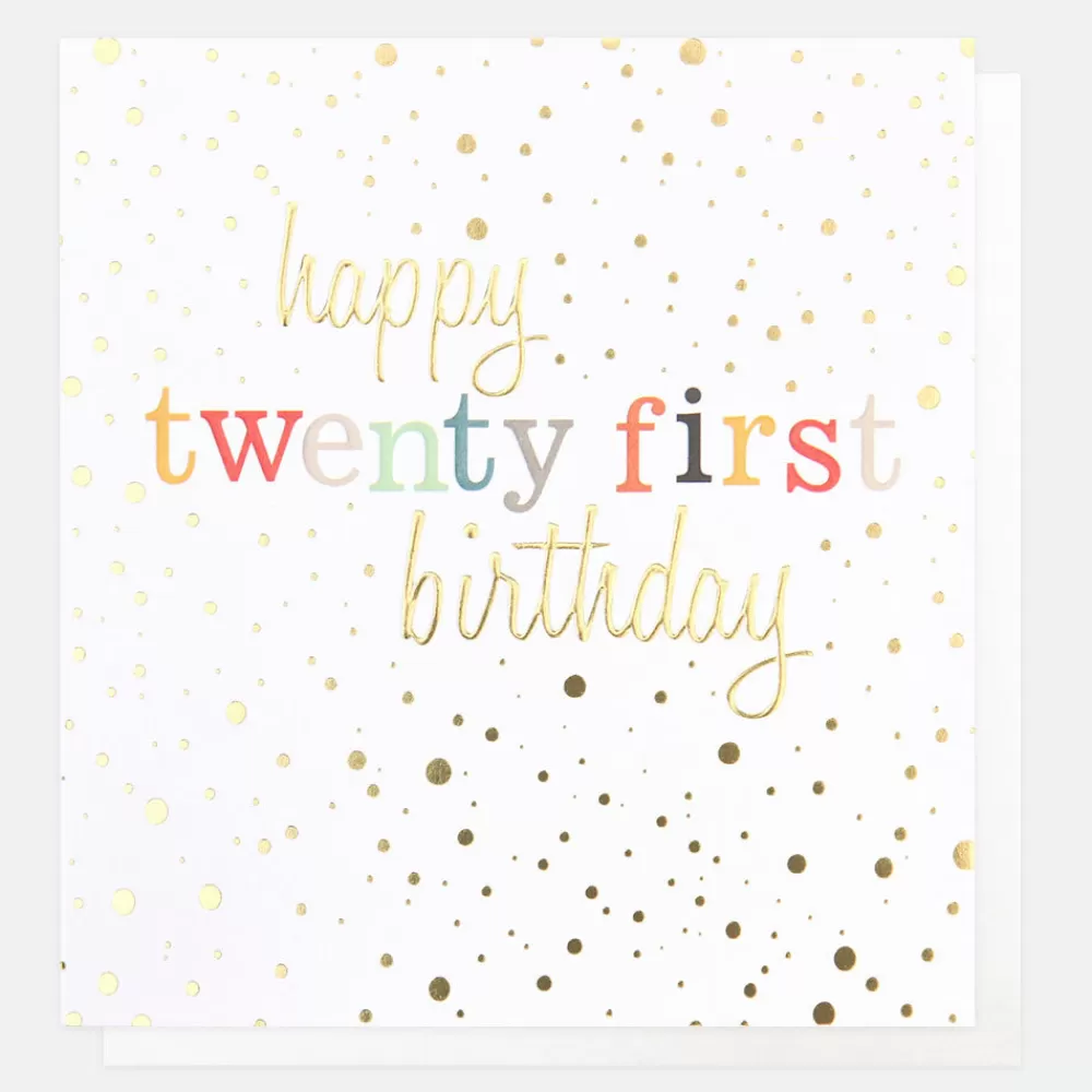 Gold Confetti 21st Birthday Card>Caroline Gardner Fashion