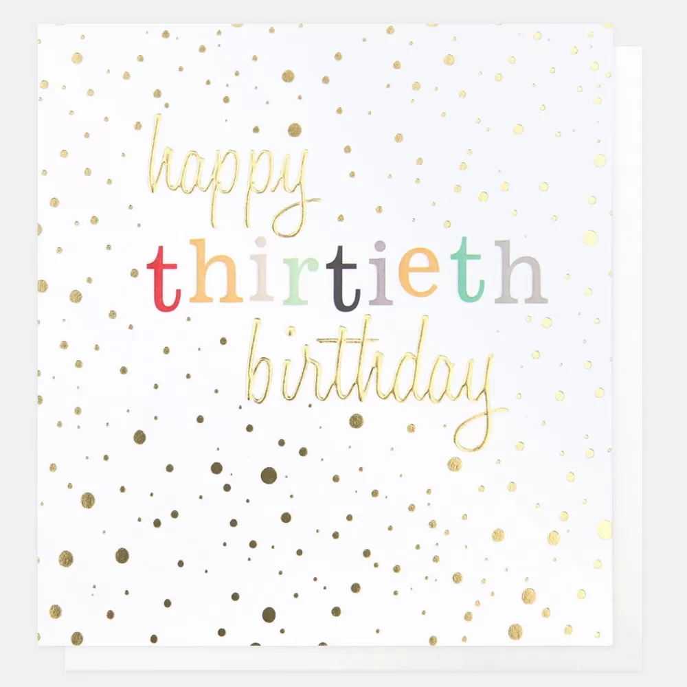 Gold Confetti 30th Birthday Card>Caroline Gardner Online