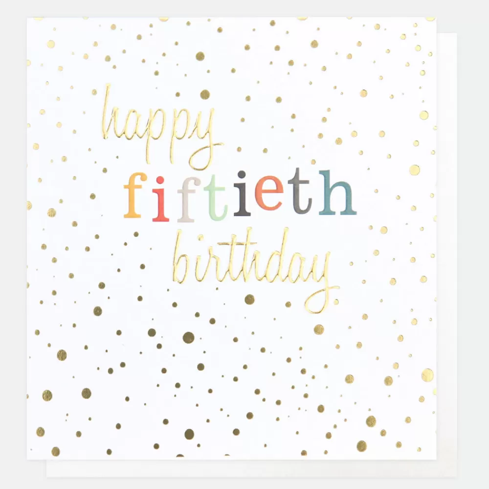 Gold Confetti 50th Birthday Card>Caroline Gardner Best Sale