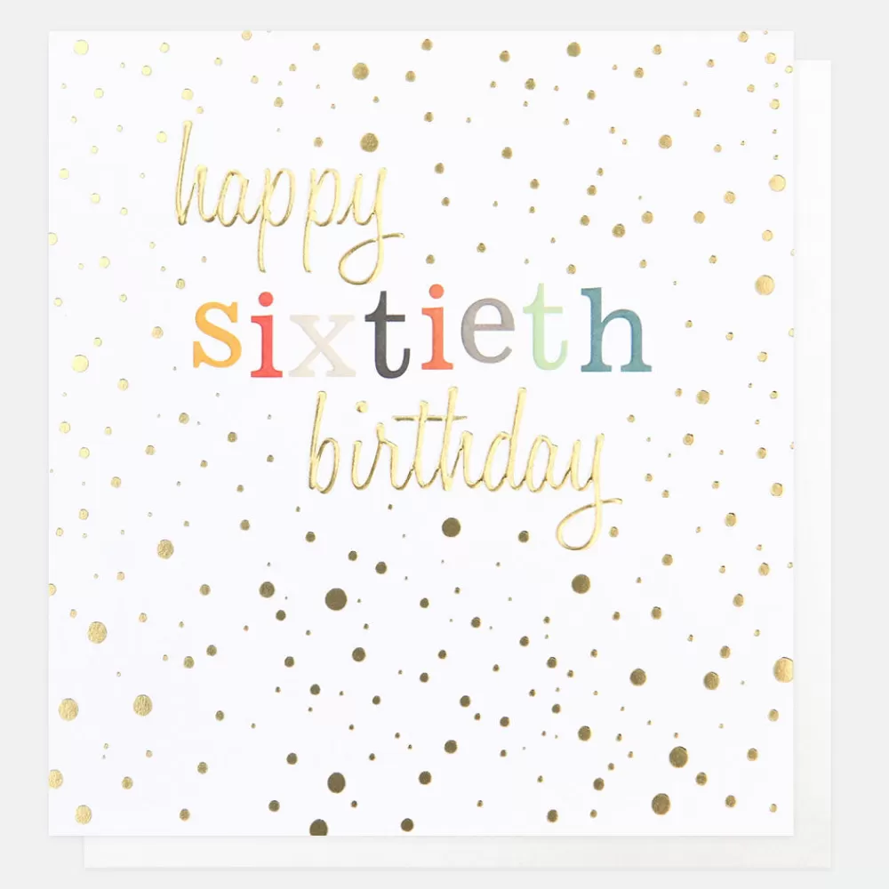 Gold Confetti 60th Birthday Card>Caroline Gardner Hot