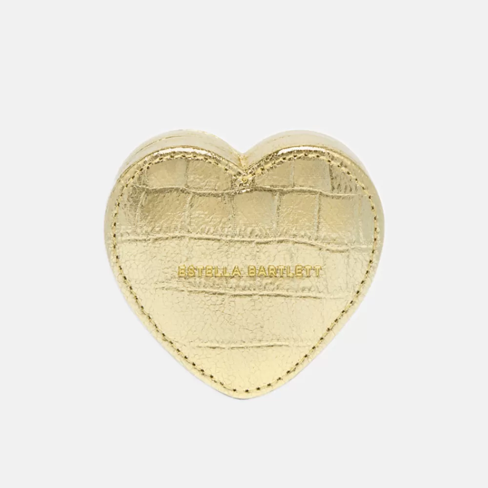 Gold Croc Mini Heart Shape Jewellery Box>Caroline Gardner Sale