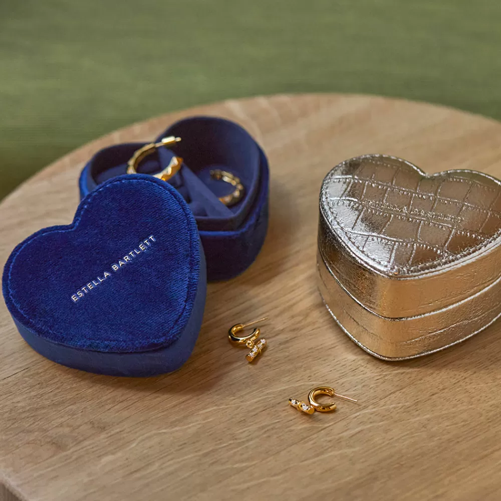 Gold Croc Mini Heart Shape Jewellery Box>Caroline Gardner Sale