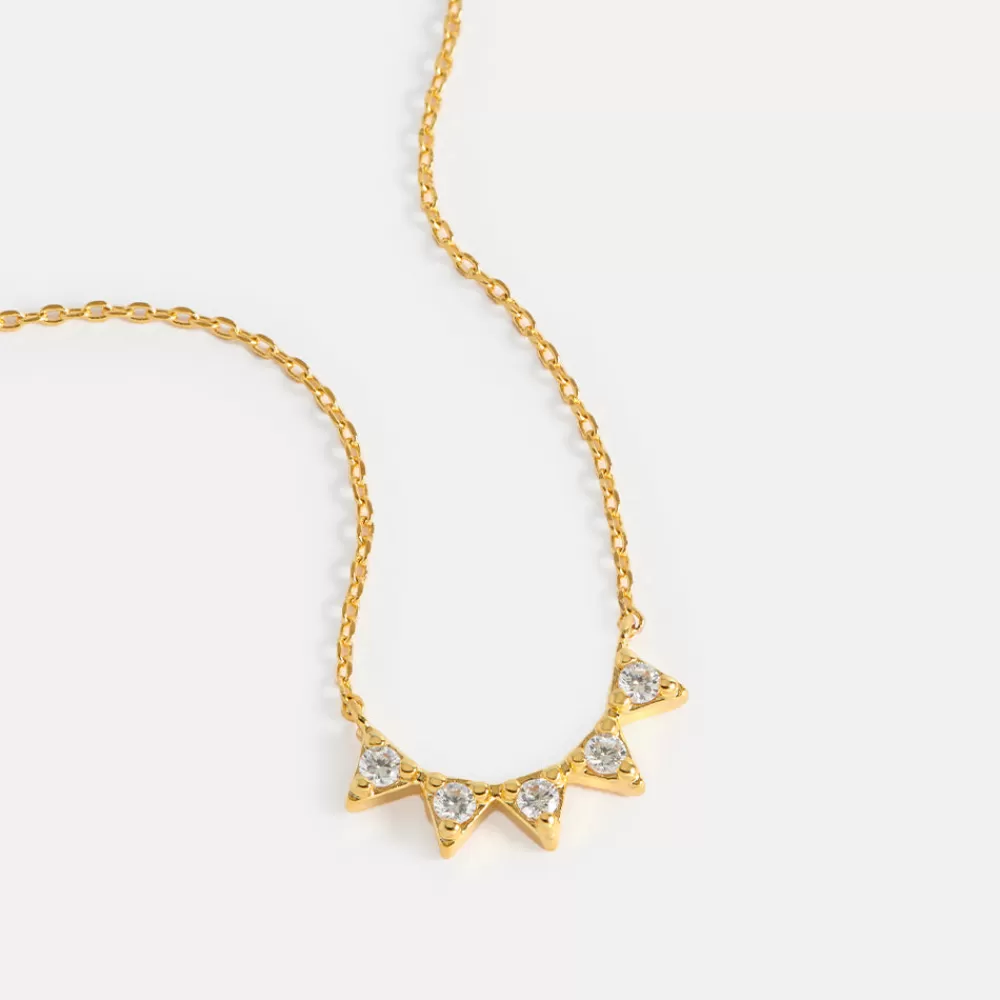 Gold CZ Bunting Necklace>Caroline Gardner Best