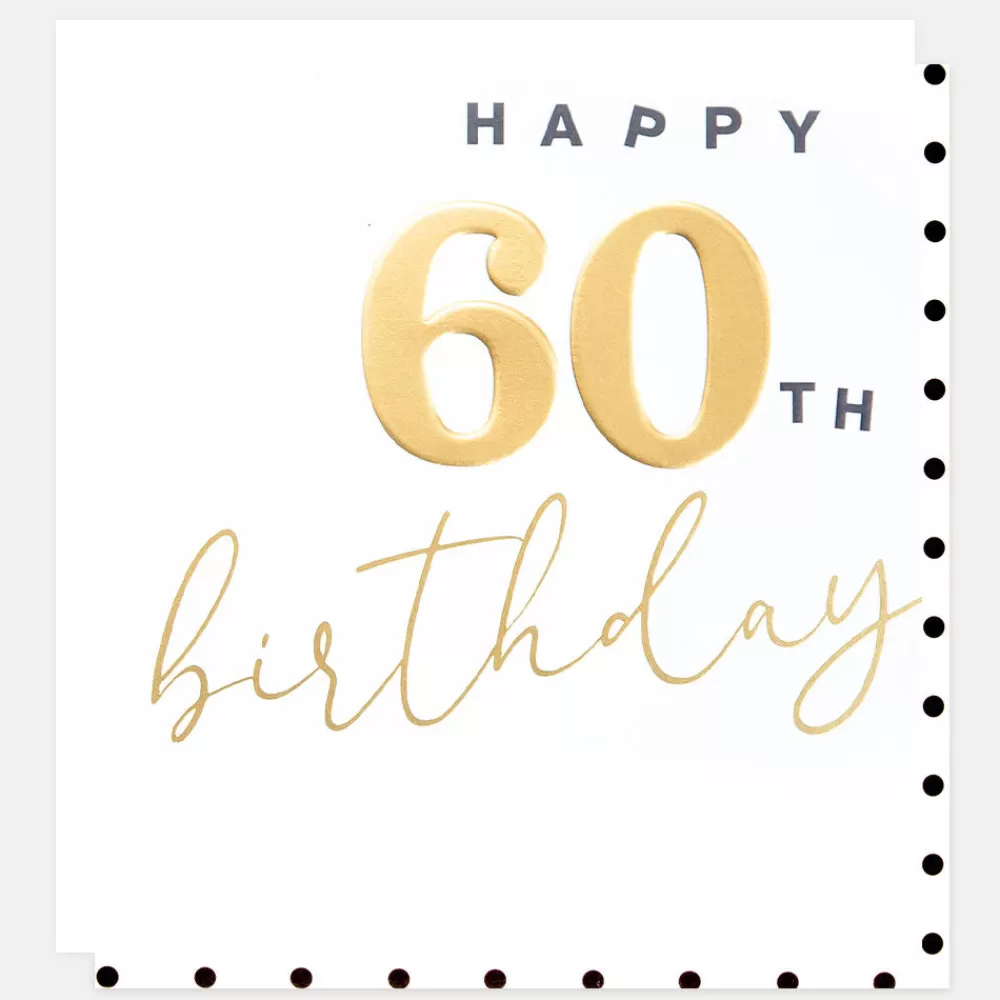 Gold Happy 60th Birthday Card>Caroline Gardner Cheap