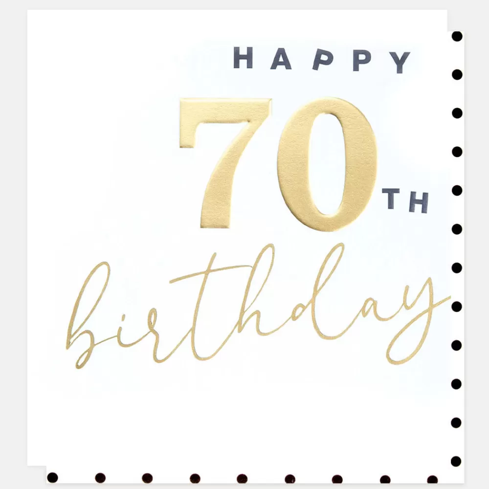 Gold Happy 70th Birthday Card>Caroline Gardner Best