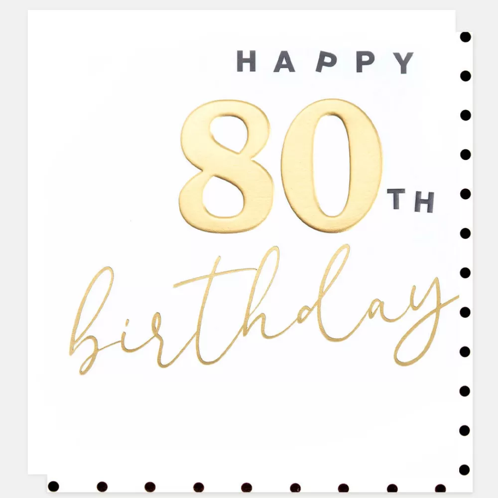 Gold Happy 80th Birthday Card>Caroline Gardner Discount