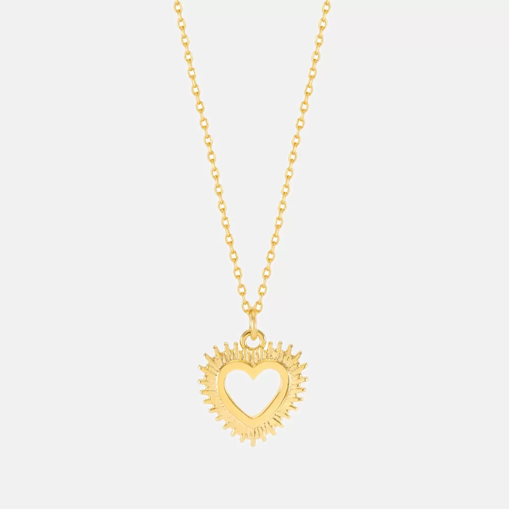 Gold Heartburst Pendant Necklace>Caroline Gardner Cheap