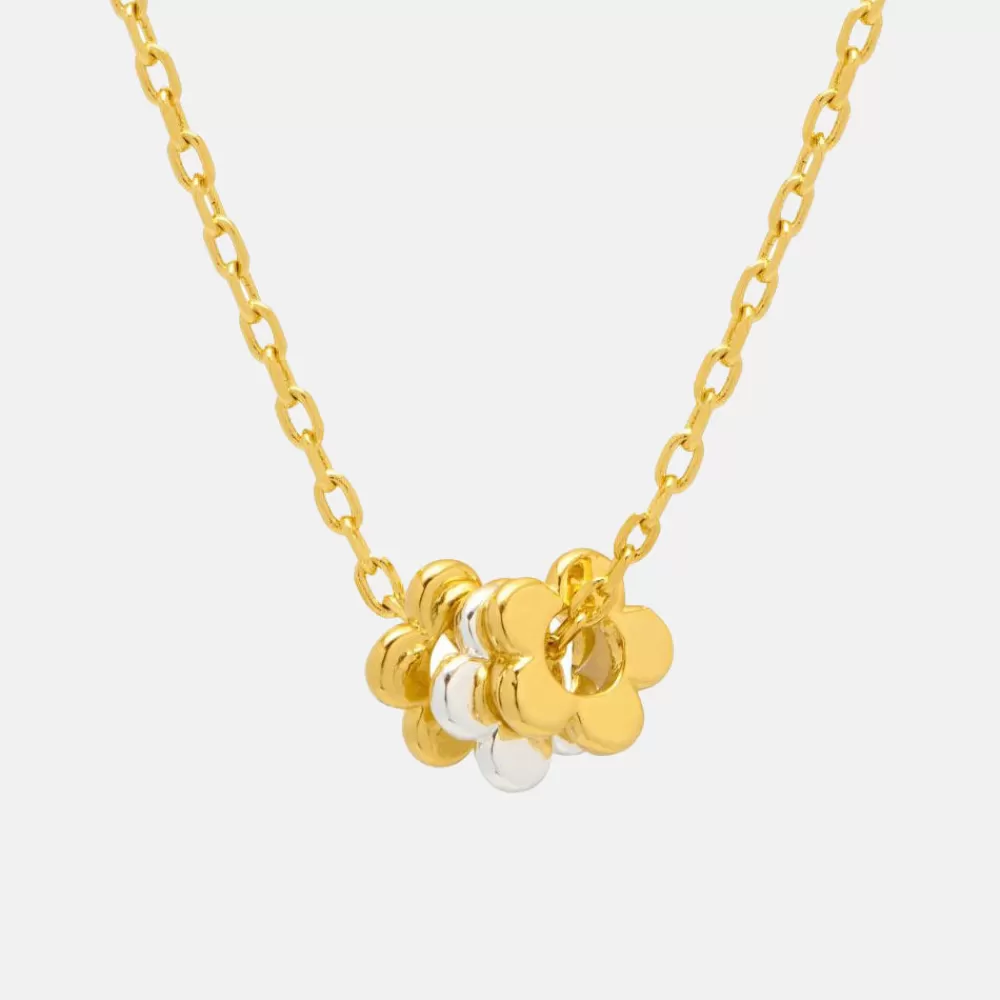 Gold Multi Flower Charm Necklace>Caroline Gardner Clearance