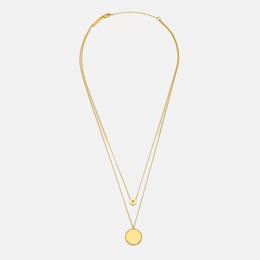 Gold Plated Double Pendant Necklace>Caroline Gardner Sale