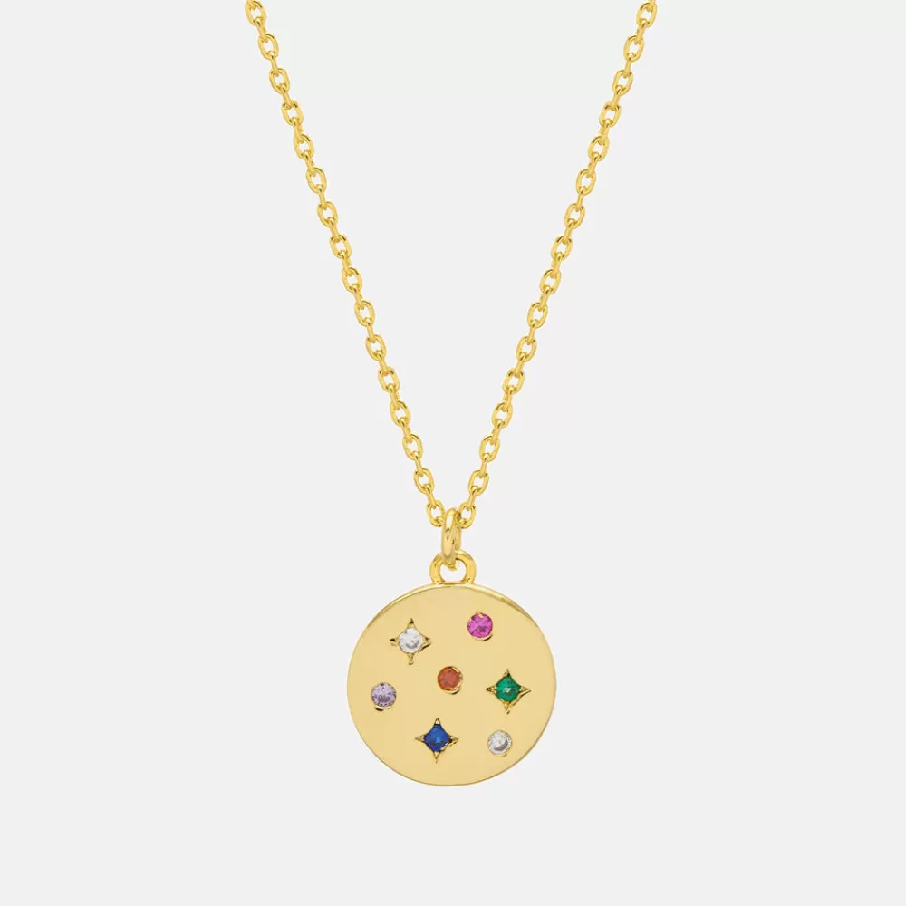 Gold Plated Gem Coin Necklace>Caroline Gardner Hot