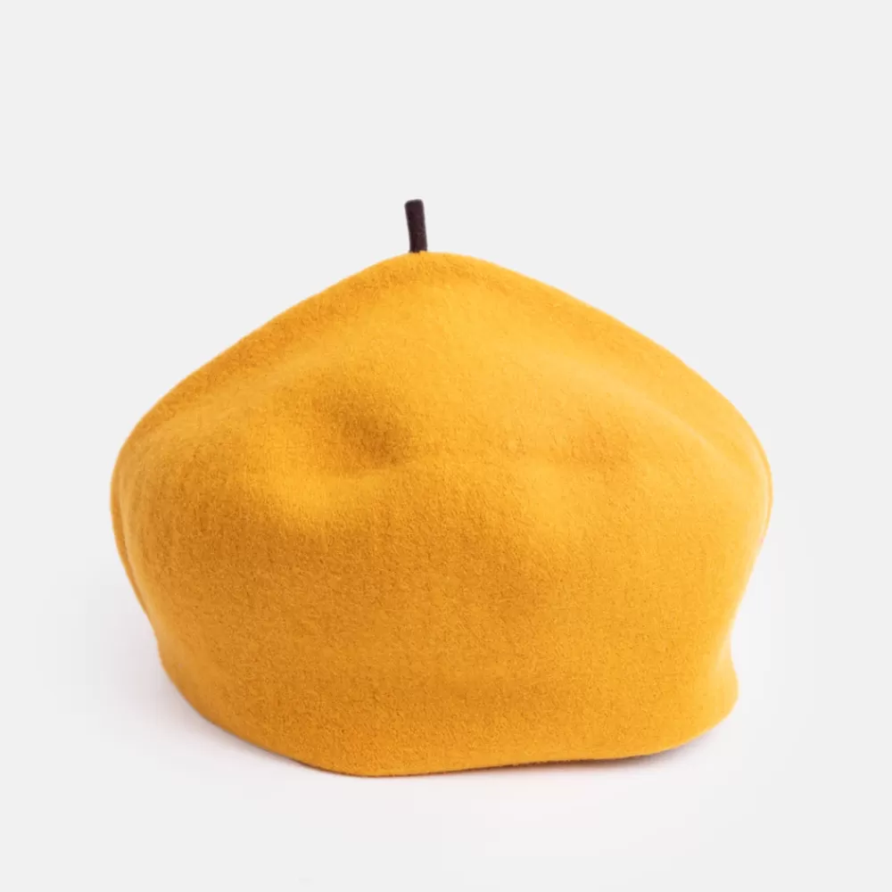 Gold Pure Merino Roll Up Beret>Caroline Gardner New