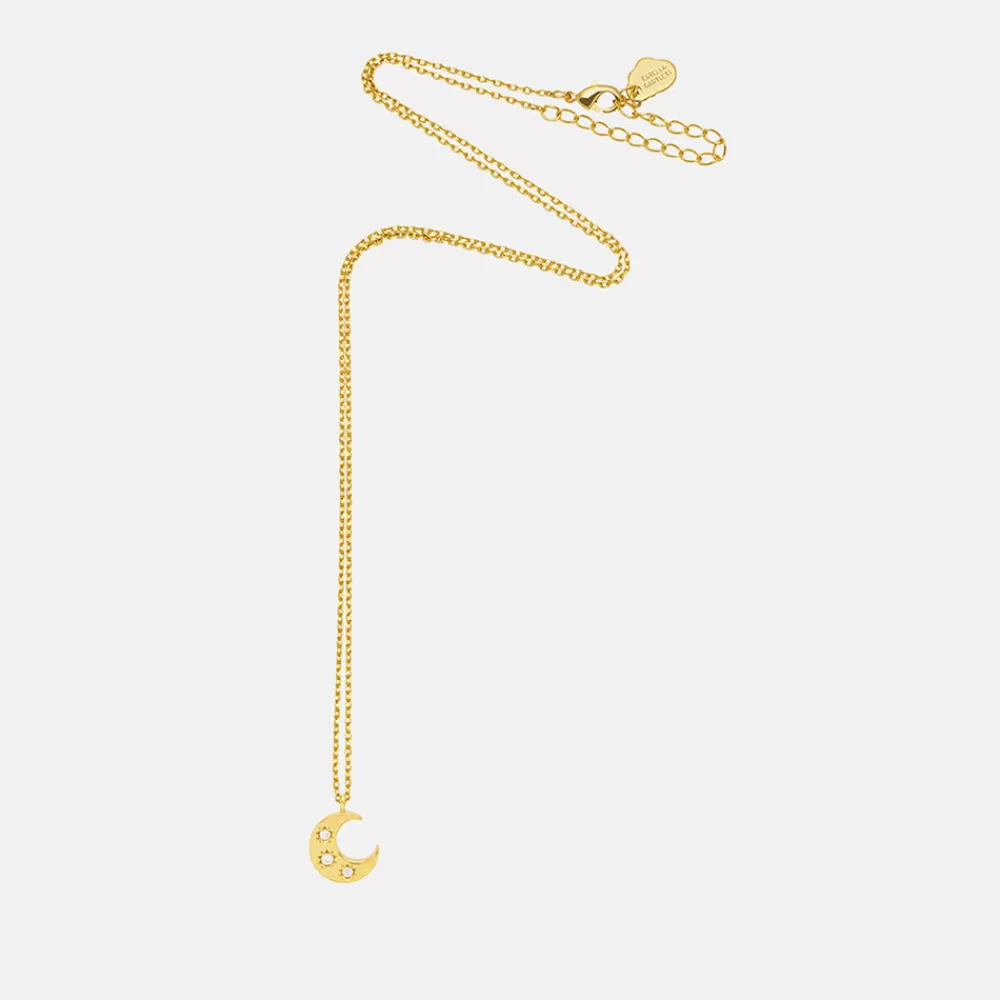 Gold Three Stone Moon Necklace>Caroline Gardner Cheap