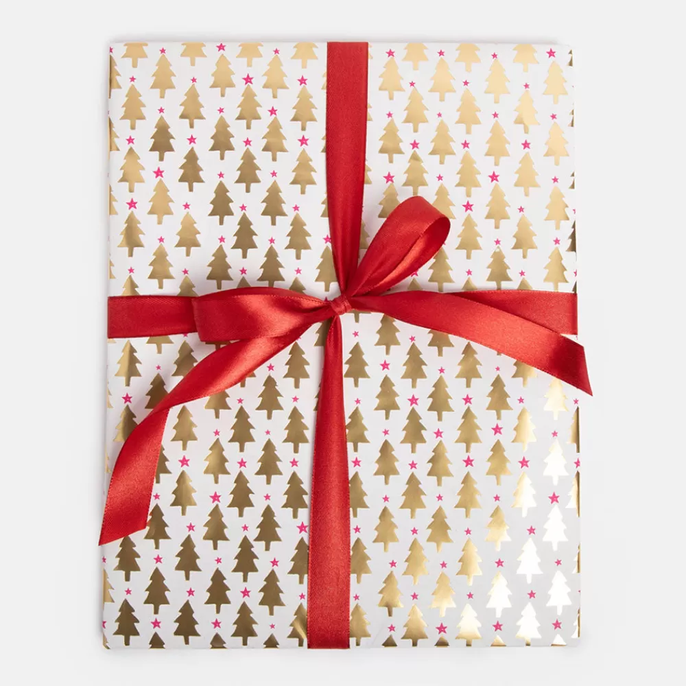 Gold Trees Christmas Wrapping Paper>Caroline Gardner Sale