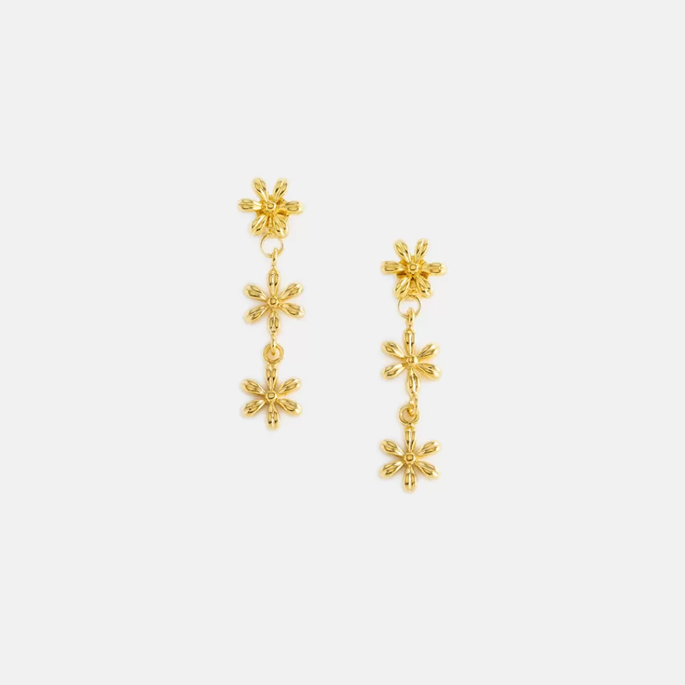 Gold Trio Floral Drop Earrings>Caroline Gardner Discount