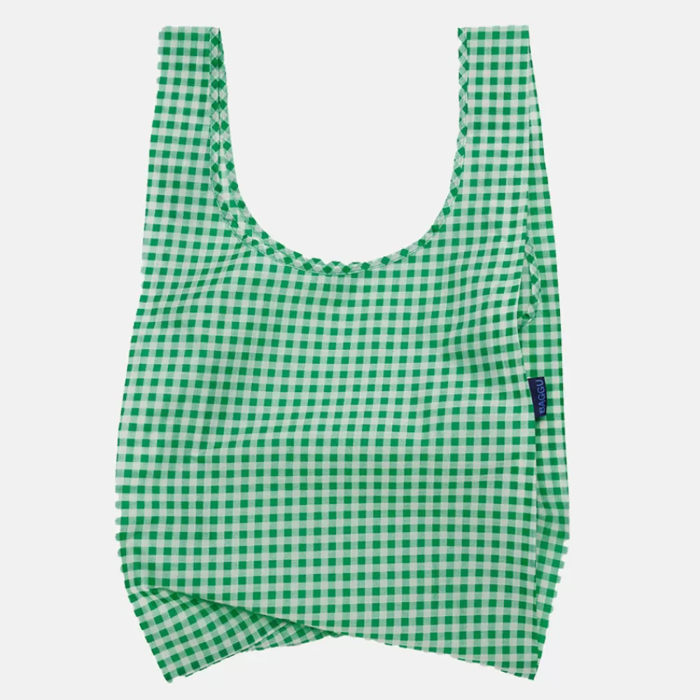 Green Gingham Shopper Bag>Caroline Gardner New