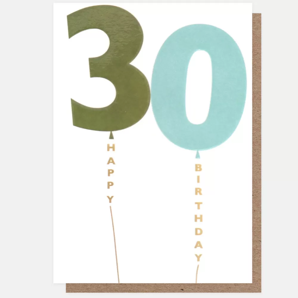 Green/Blue Balloons 30th Birthday Card>Caroline Gardner Flash Sale