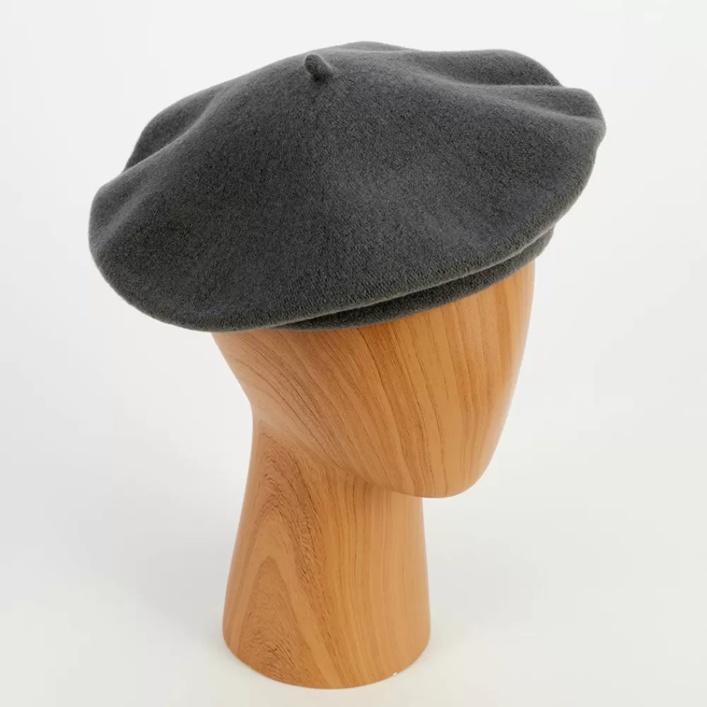 Grey Pure Merino Classic Beret>Caroline Gardner Best Sale