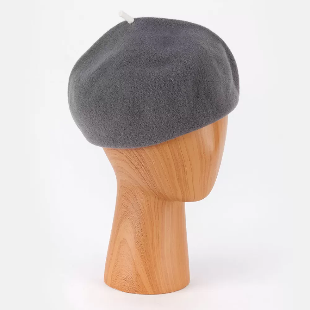 Grey Pure Merino Roll Up Beret>Caroline Gardner Best Sale