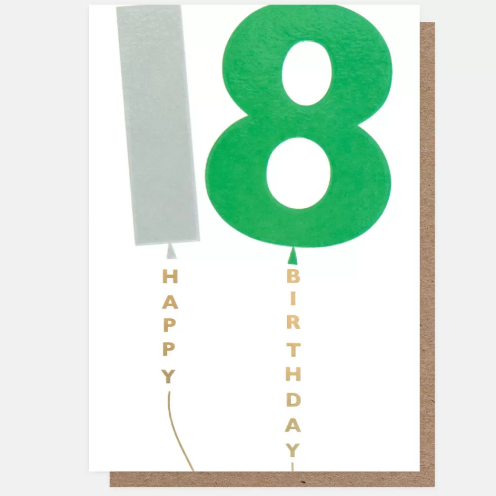 Grey/Green Balloons 18th Birthday Card>Caroline Gardner Fashion