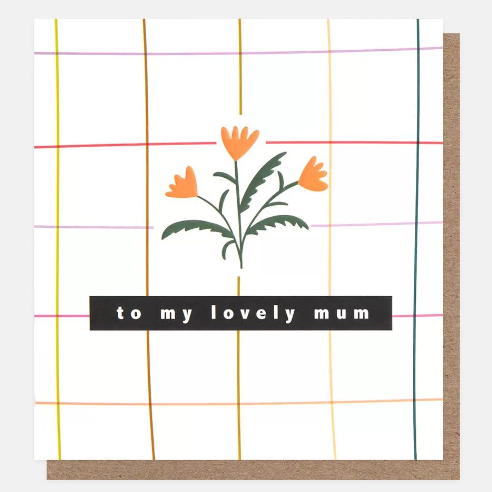 Grid Check Flowers To My Lovely Mum Card>Caroline Gardner Online