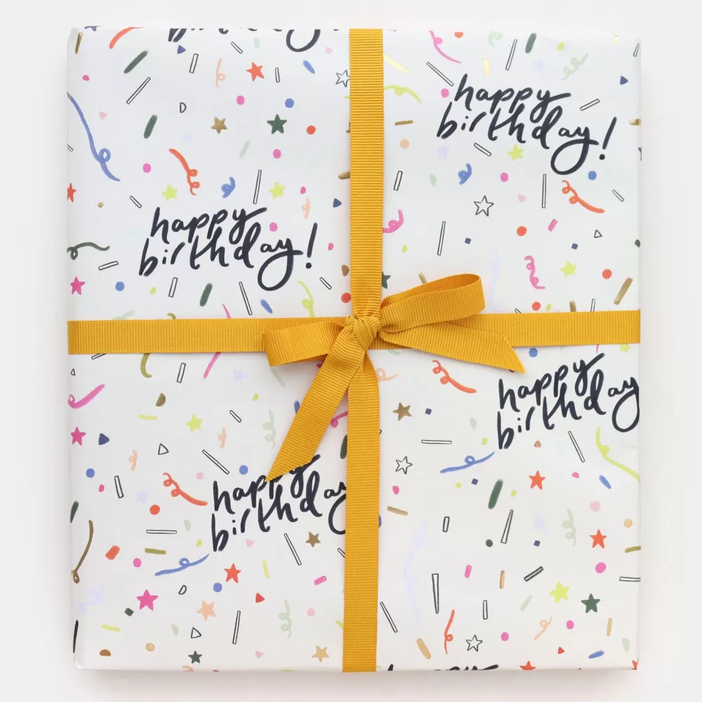 Happy Birthday Confetti Wrapping Paper>Caroline Gardner Fashion