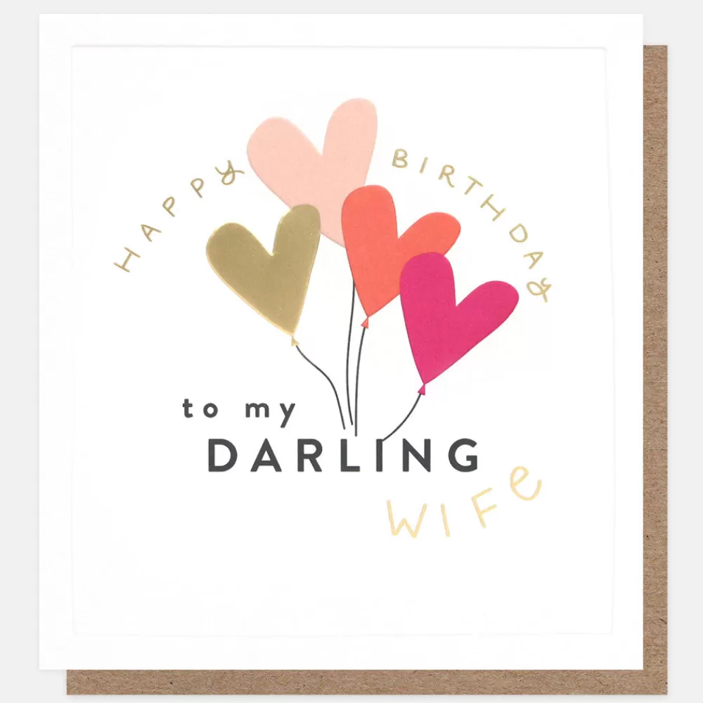 Heart Balloons Birthday Card For Wife>Caroline Gardner Store