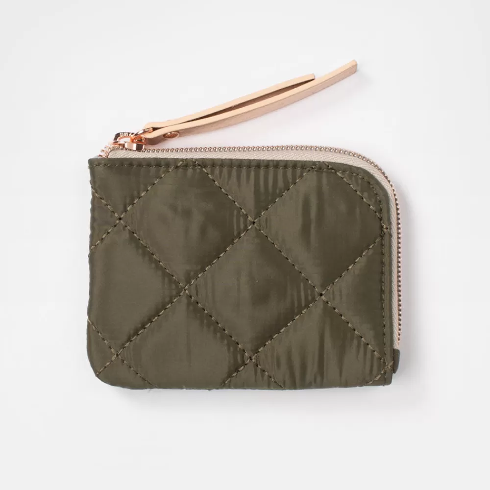 Khaki Quilted Corner Purse>Caroline Gardner Fashion