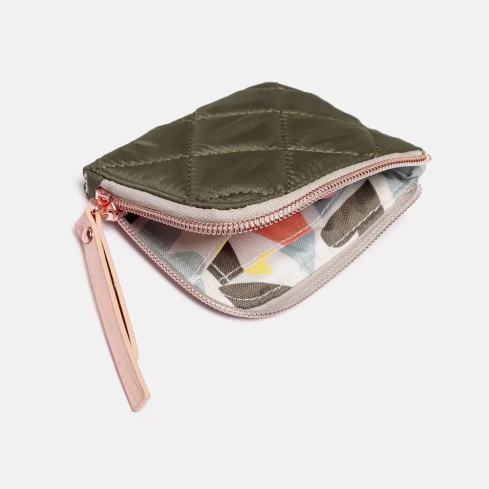 Khaki Quilted Corner Purse>Caroline Gardner Fashion