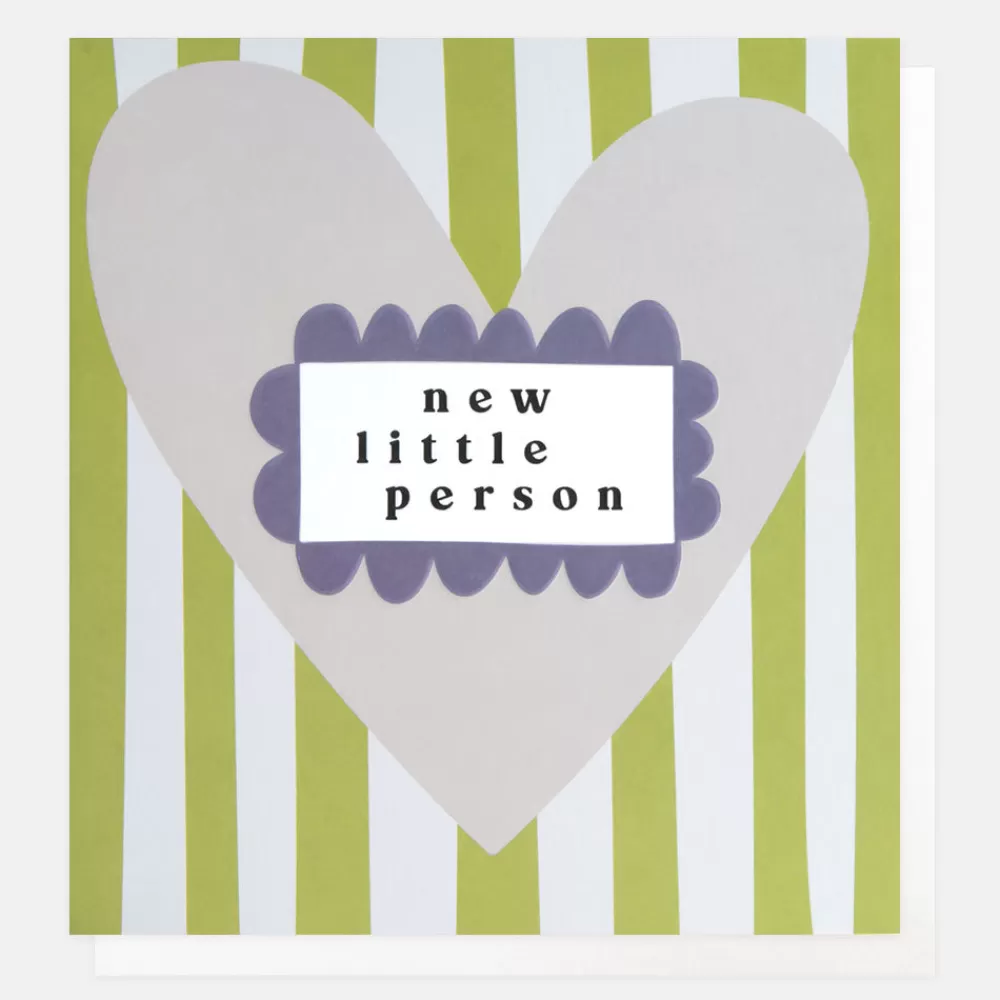 Khaki/White Stripe New Baby Card>Caroline Gardner Shop