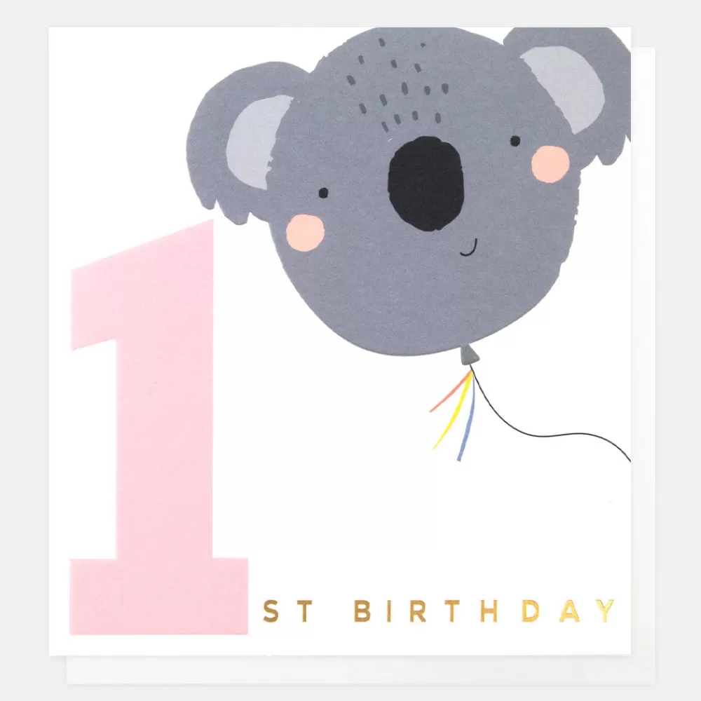 Koala Balloon 1st Birthday Card>Caroline Gardner Online