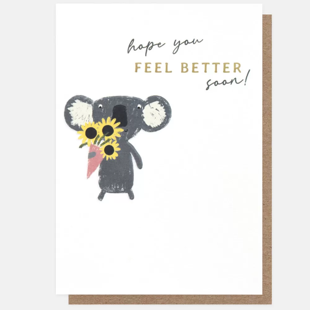 Koala Flowers Get Well Soon Card>Caroline Gardner New