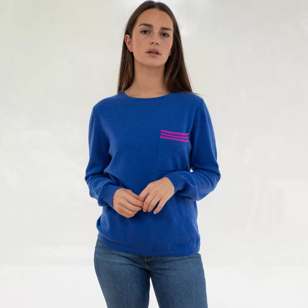 Lagoon Blue Pure Cashmere Jumper>Caroline Gardner Outlet