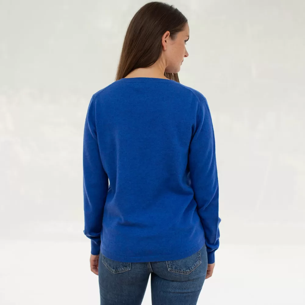 Lagoon Blue Pure Cashmere Jumper>Caroline Gardner Outlet