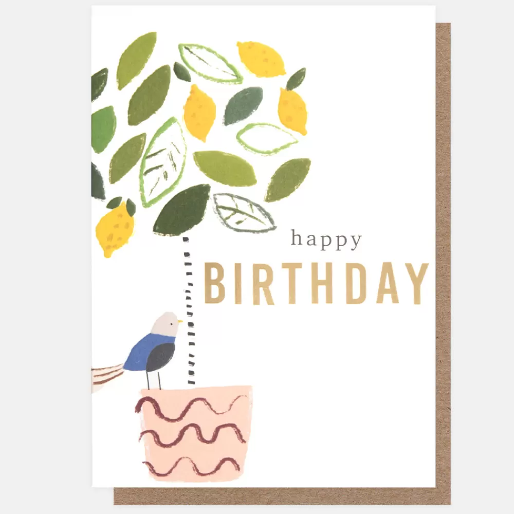 Lemon Tree & Bird Birthday Card>Caroline Gardner Shop