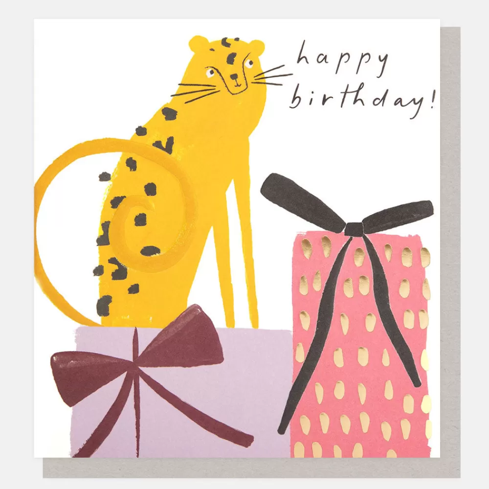 Leopard & Presents Birthday Card>Caroline Gardner New