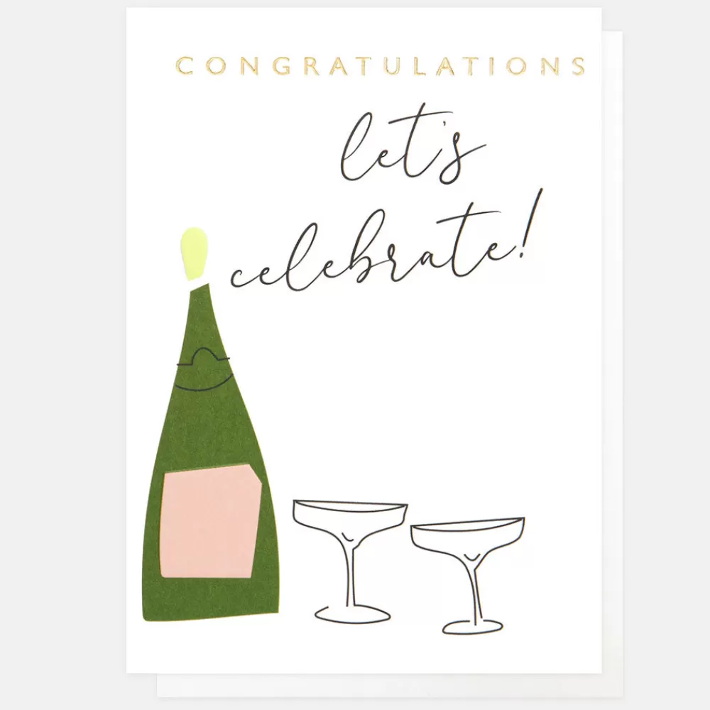 Let's Celebrate Bottle And Glasses Congratulations Card>Caroline Gardner Best Sale