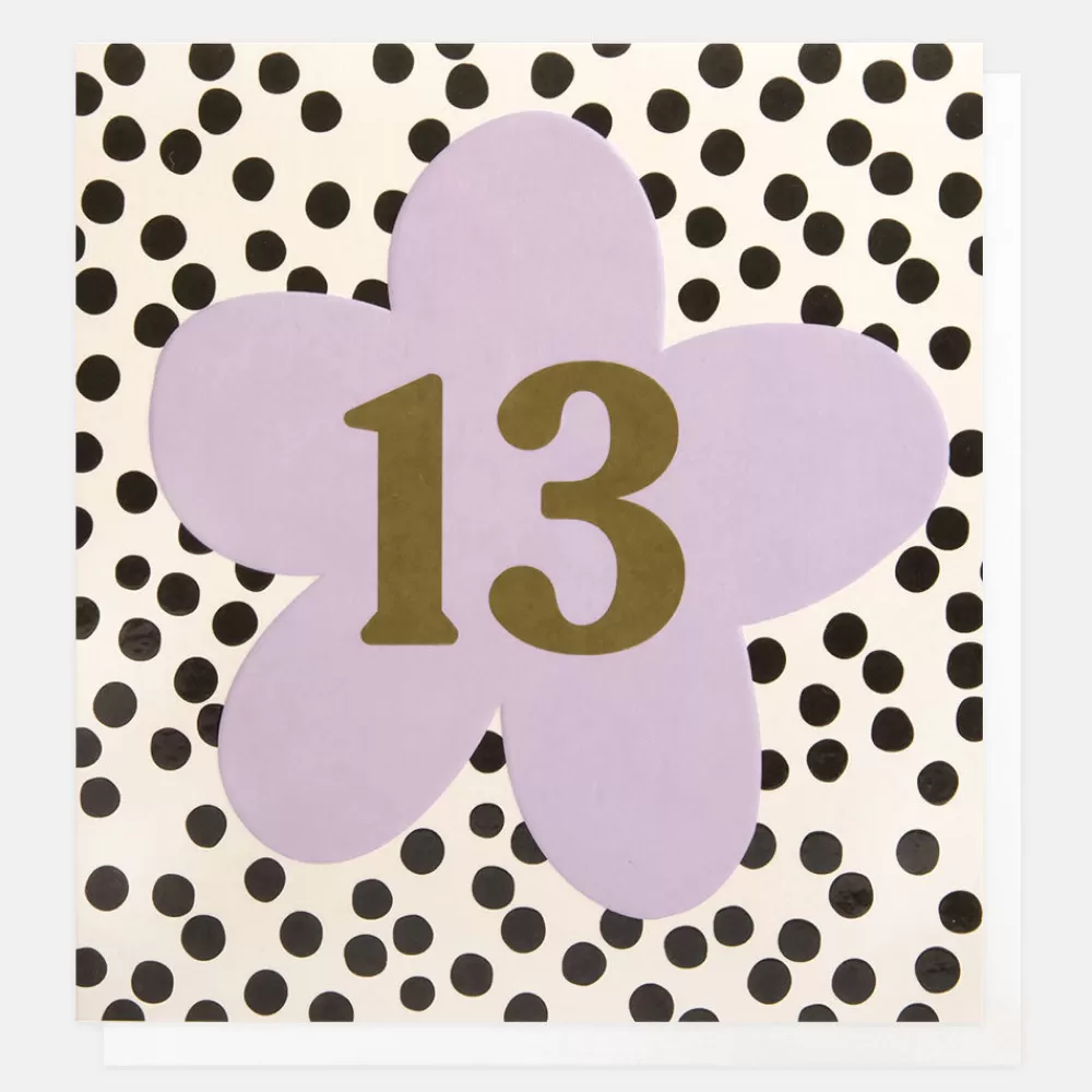 Lilac Flower On Spots 13th Birthday Card>Caroline Gardner Fashion