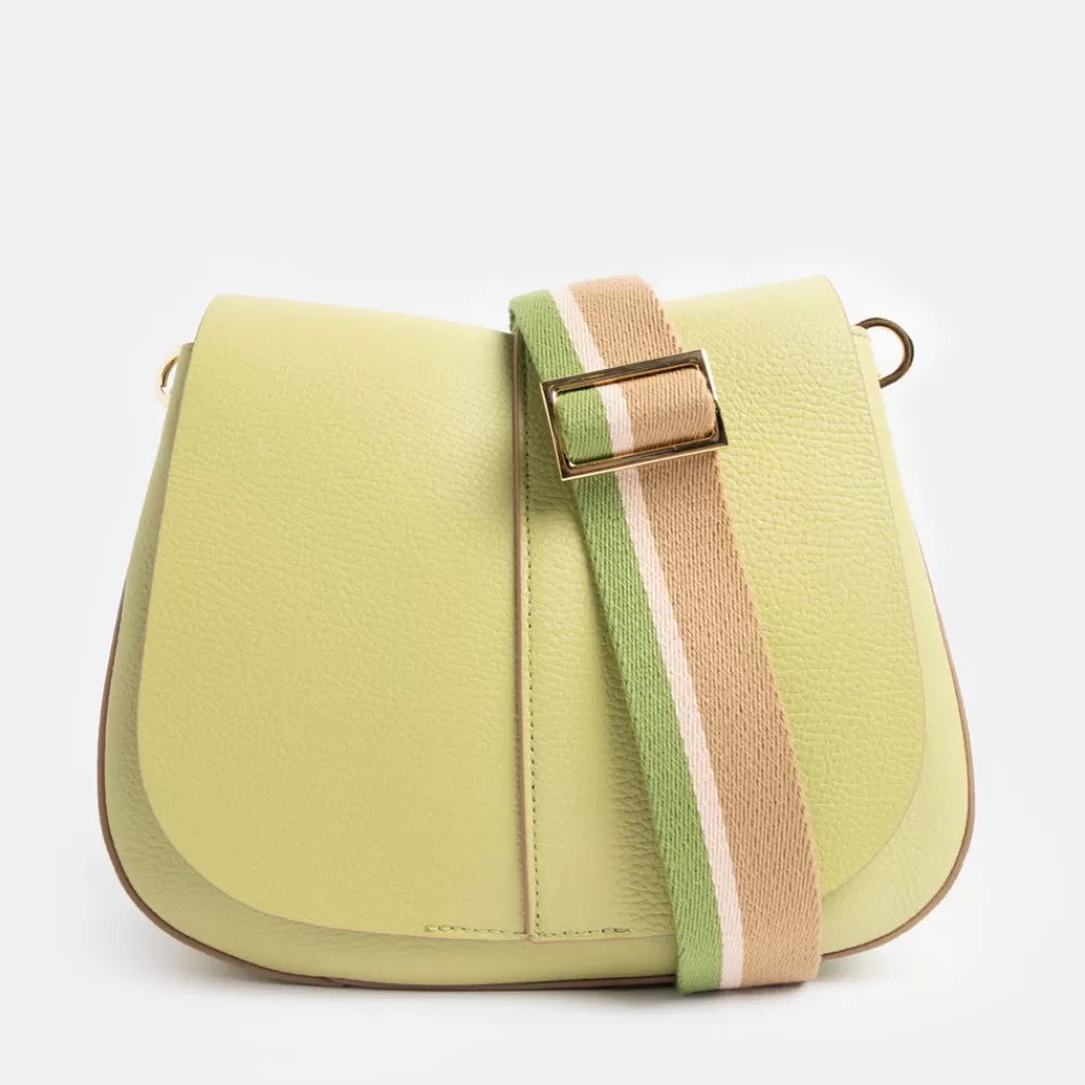 Lime Leather Helena Saddle Bag>Caroline Gardner Discount